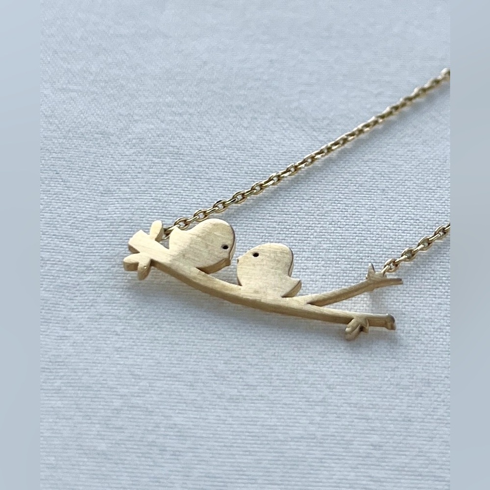 Gold 🦜Love Birds Pendant Necklace